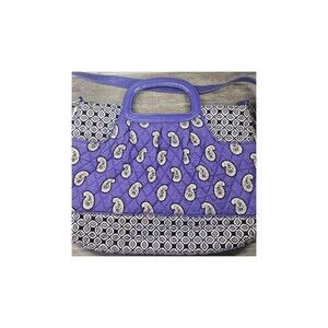 Vera Bradley Simply Violet Purple Paisley Charleston Tote bag EUC